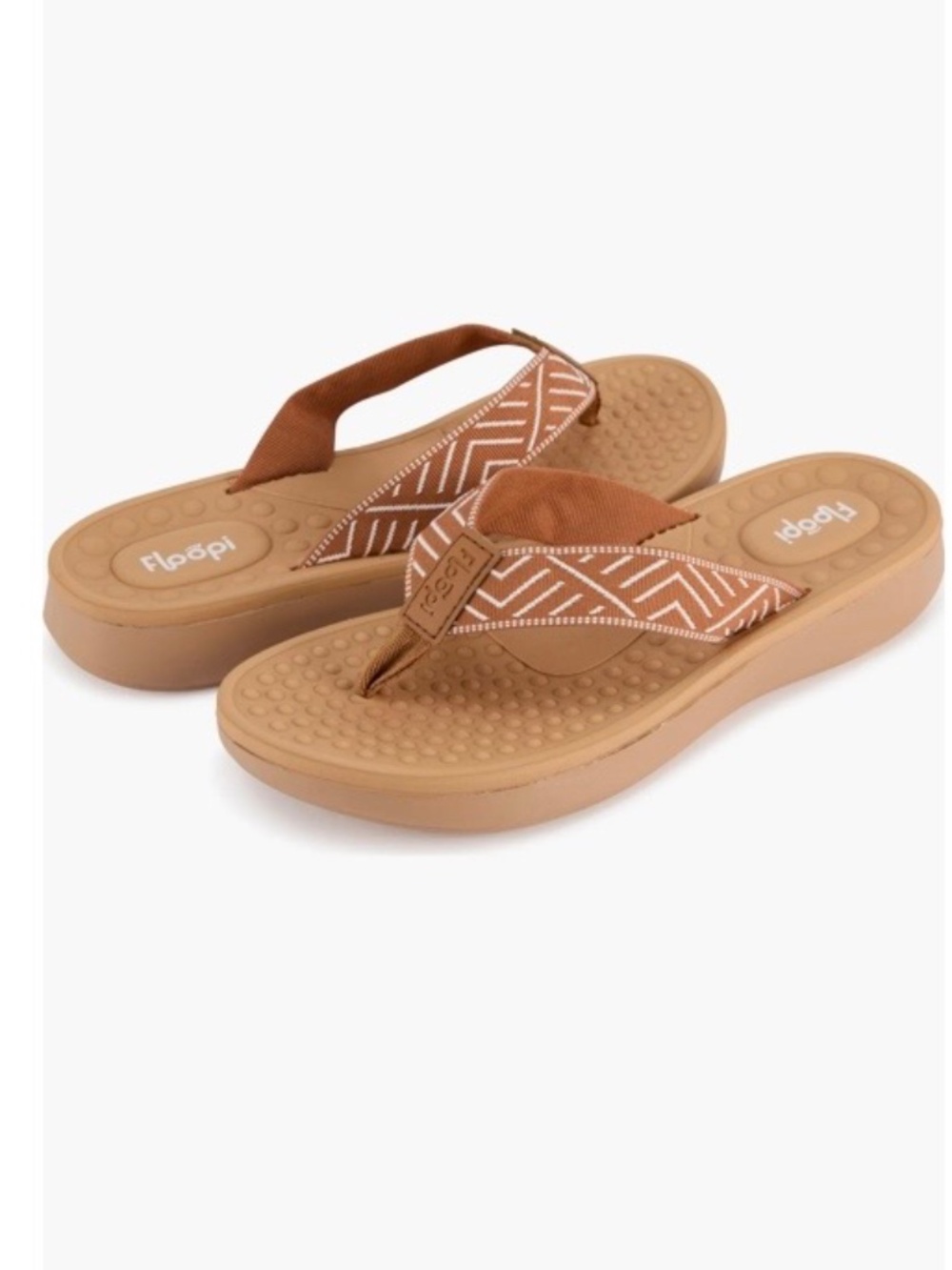 Floopi Women’s Aztec Knit Thong Flip Flop in Tan Size 8 - NWT